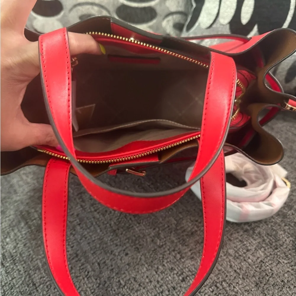 NWT- Michael Kors Red Satchel with Gold Hardware